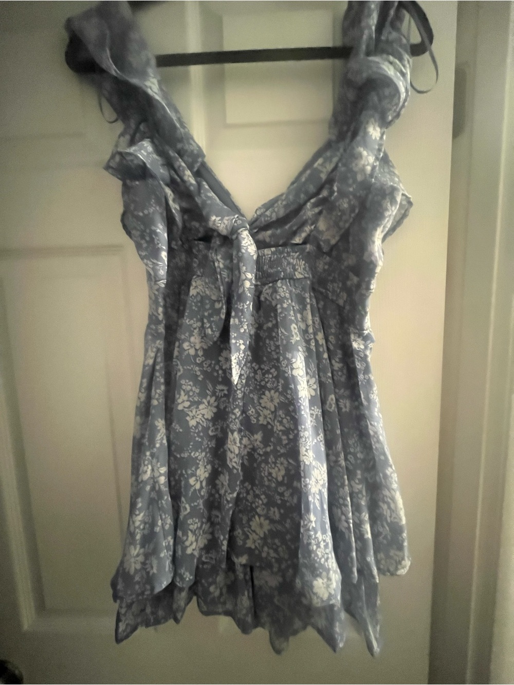 Blue Floral Ruffled Sundress - Picture 2 of 3
